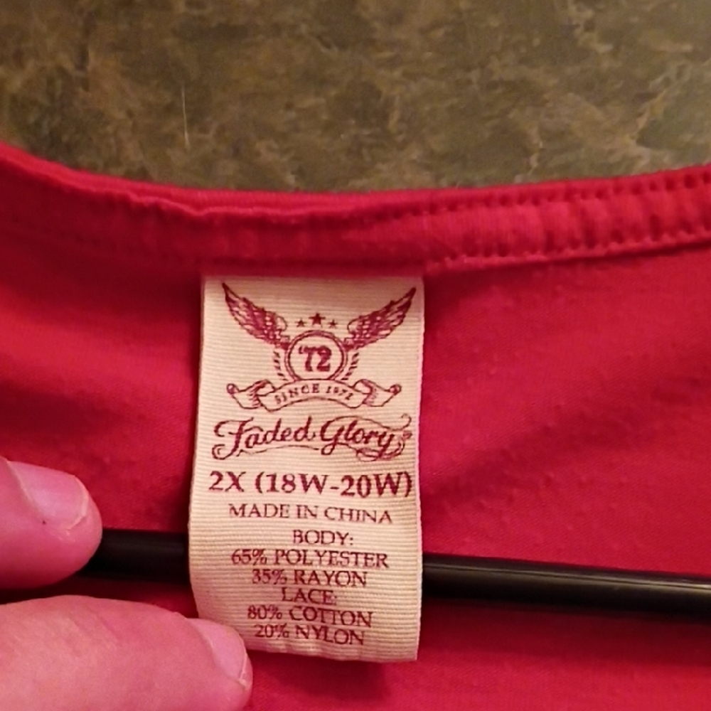 Red Lace Top - Picture 2 of 2